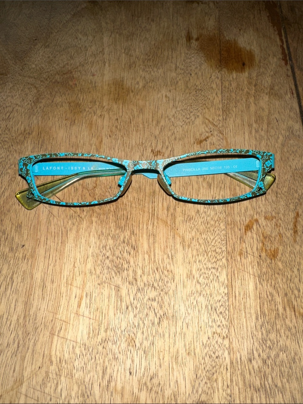 Lafont-Issy & LA Collections Turquoise Patterned Rectangular Glasses